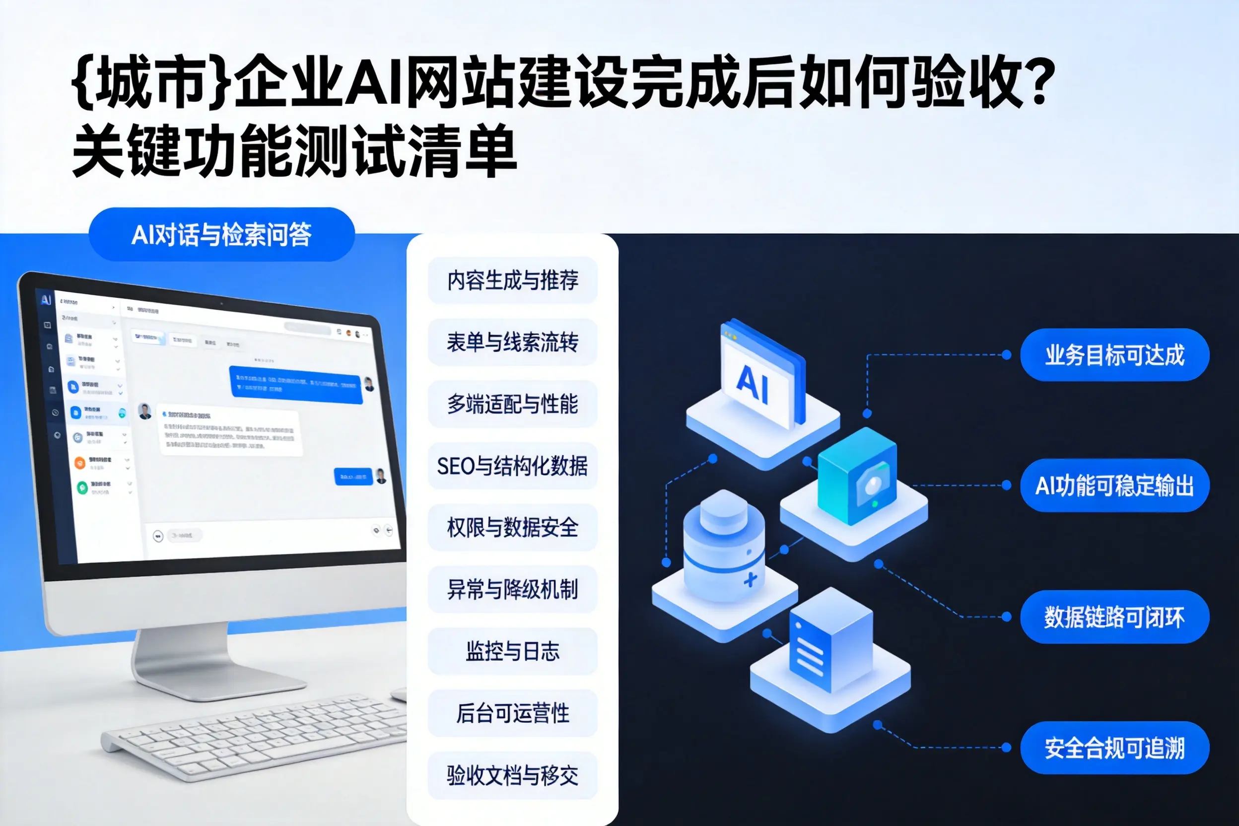 万宁企业AI网站建设完成后如何验收？关键功能测试清单