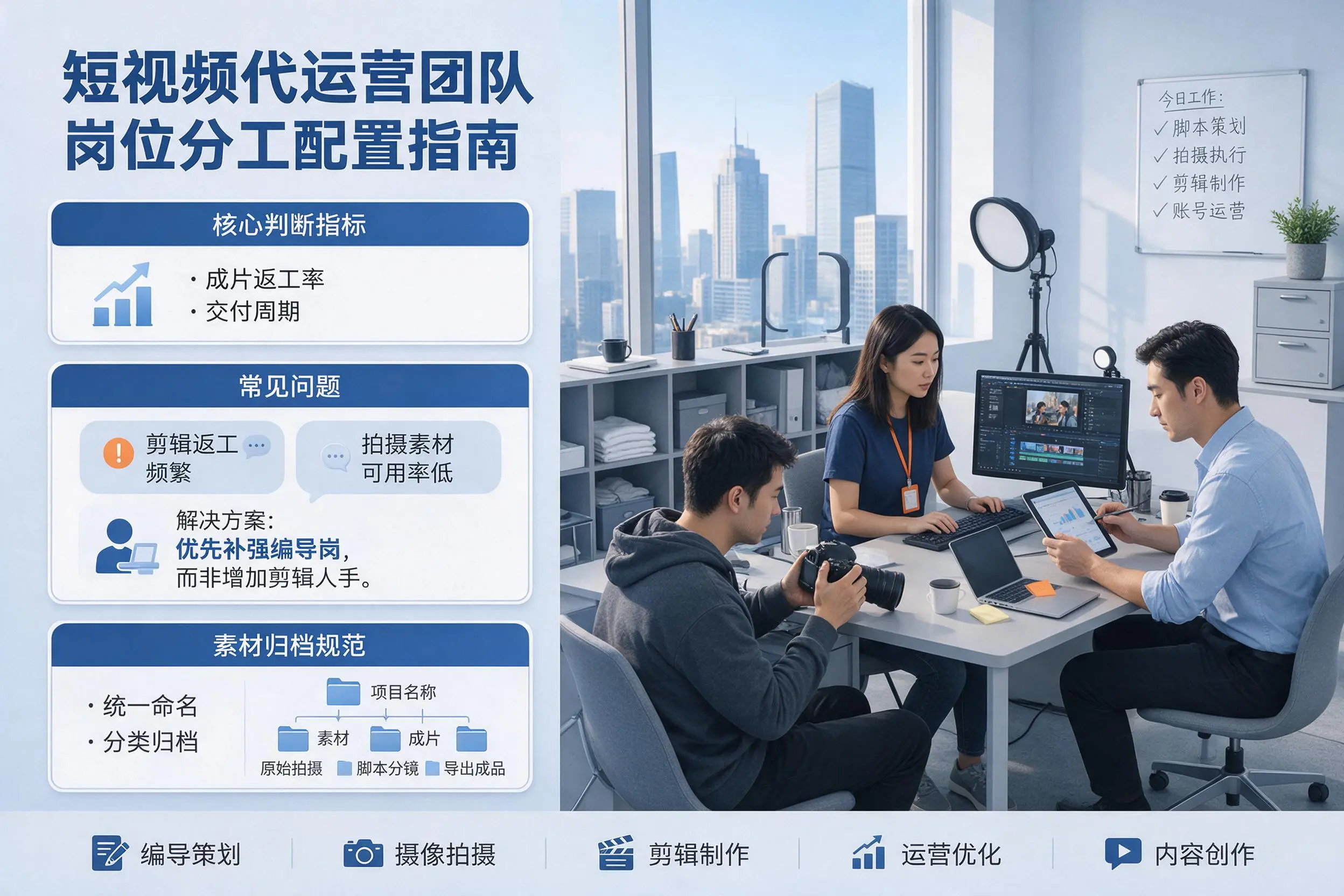 短视频代运营团队如何配置？万宁企业岗位分工科普说明