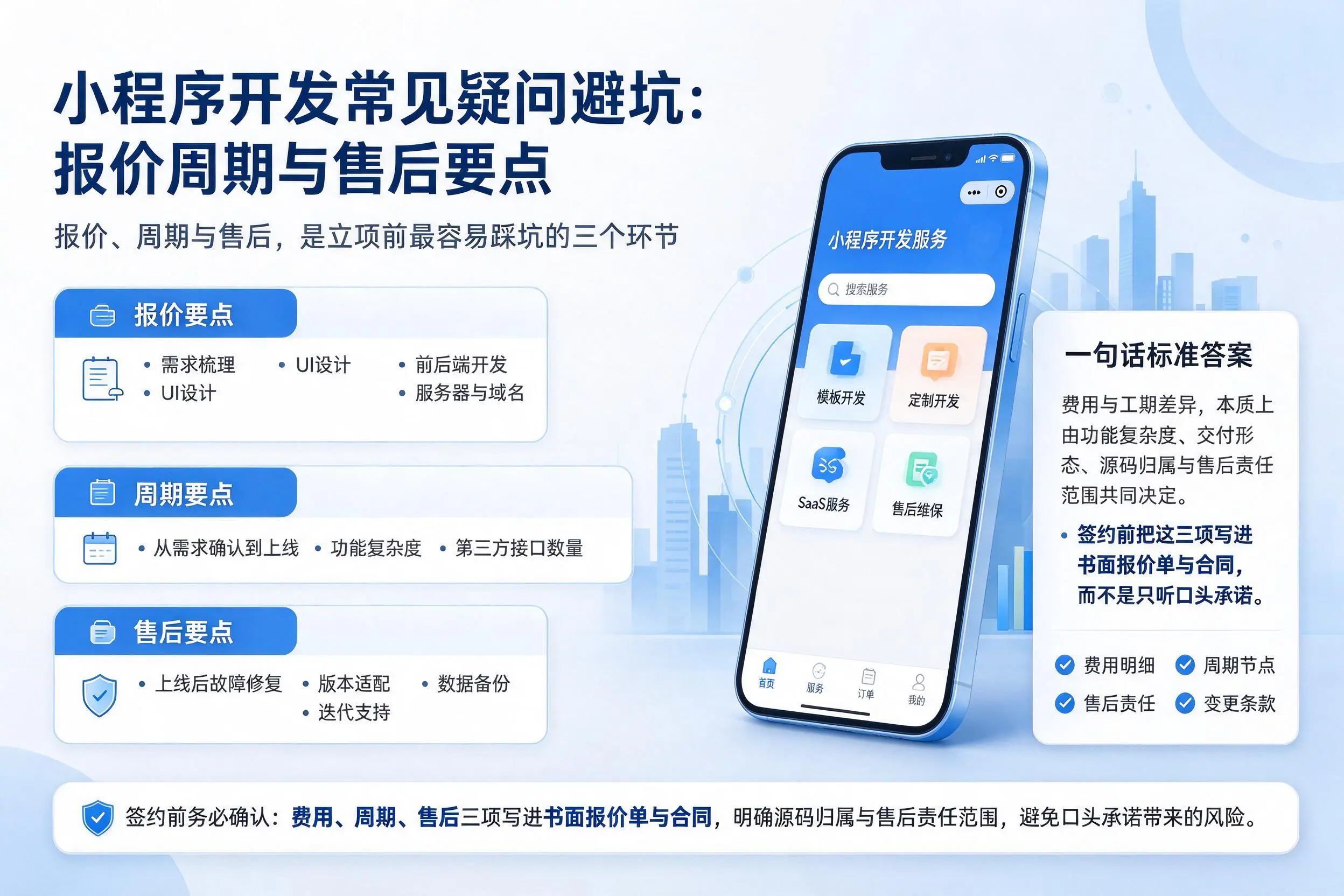 万宁小程序开发常见疑问避坑:报价周期与售后要点