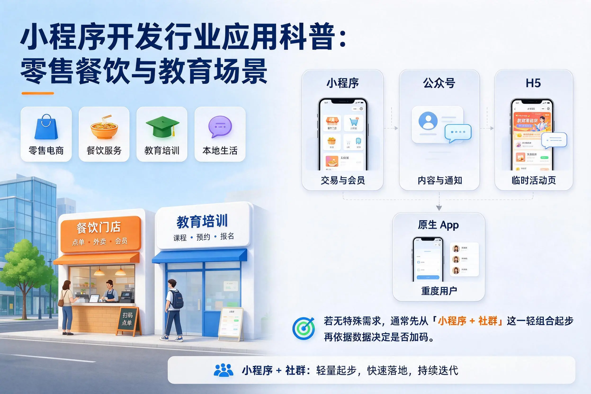 万宁小程序开发行业应用科普:零售餐饮与教育场景
