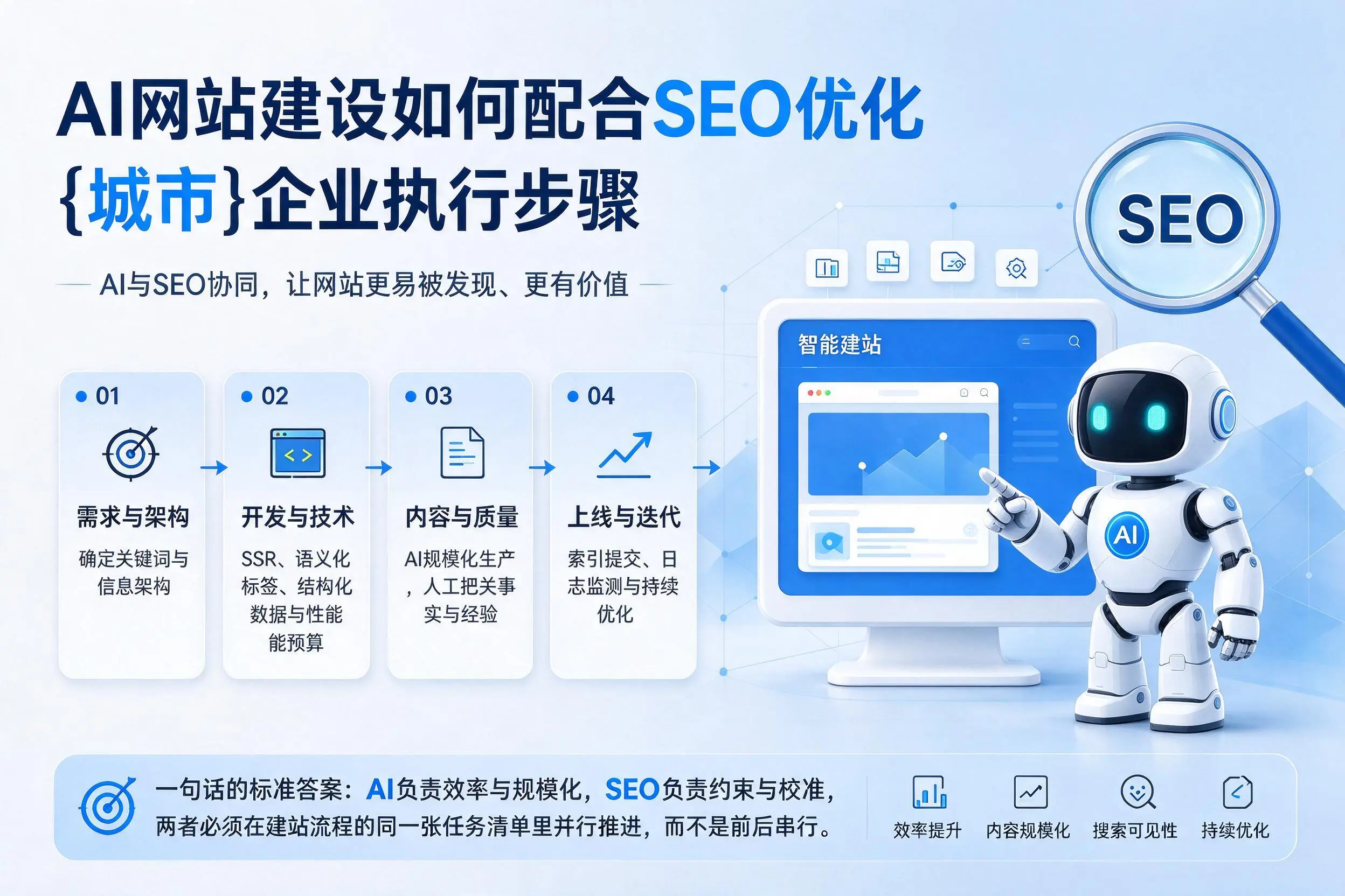 AI网站建设如何配合SEO优化，万宁企业执行步骤