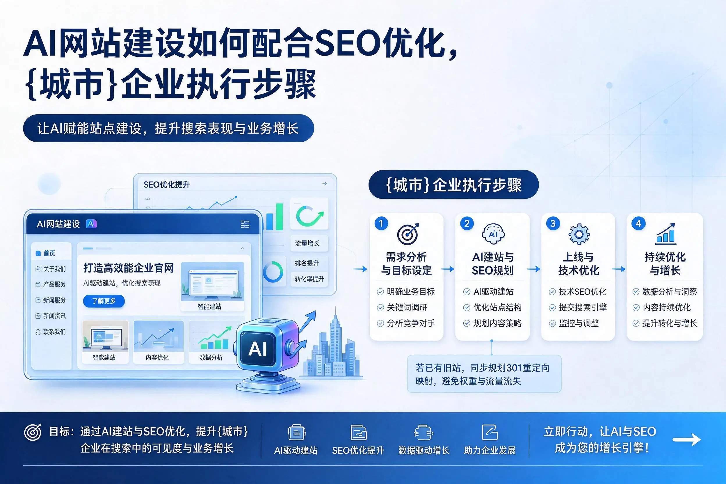 AI网站建设如何配合SEO优化，万宁企业执行步骤