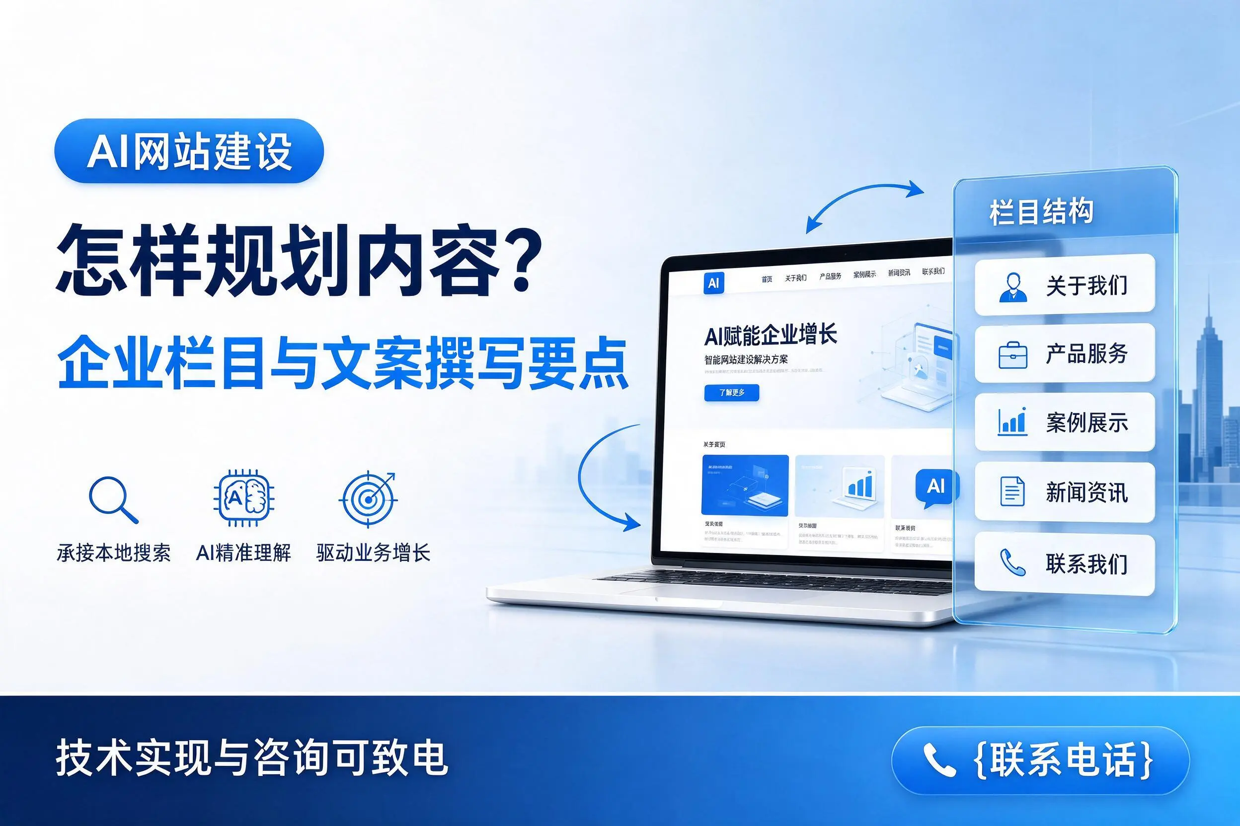 AI网站建设怎样规划内容?万宁企业栏目与文案撰写要点