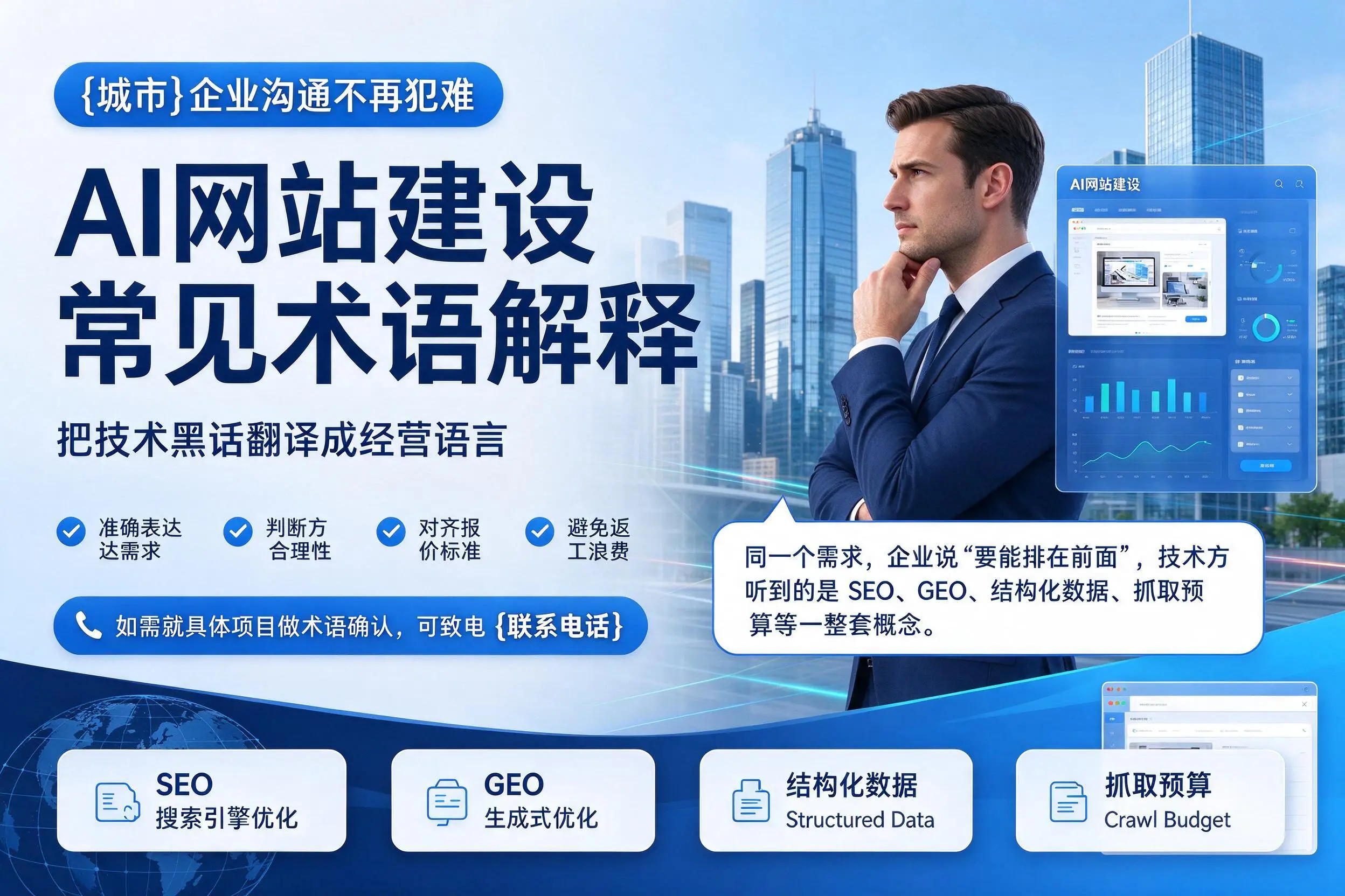 AI网站建设常见术语解释,万宁企业沟通不再犯难