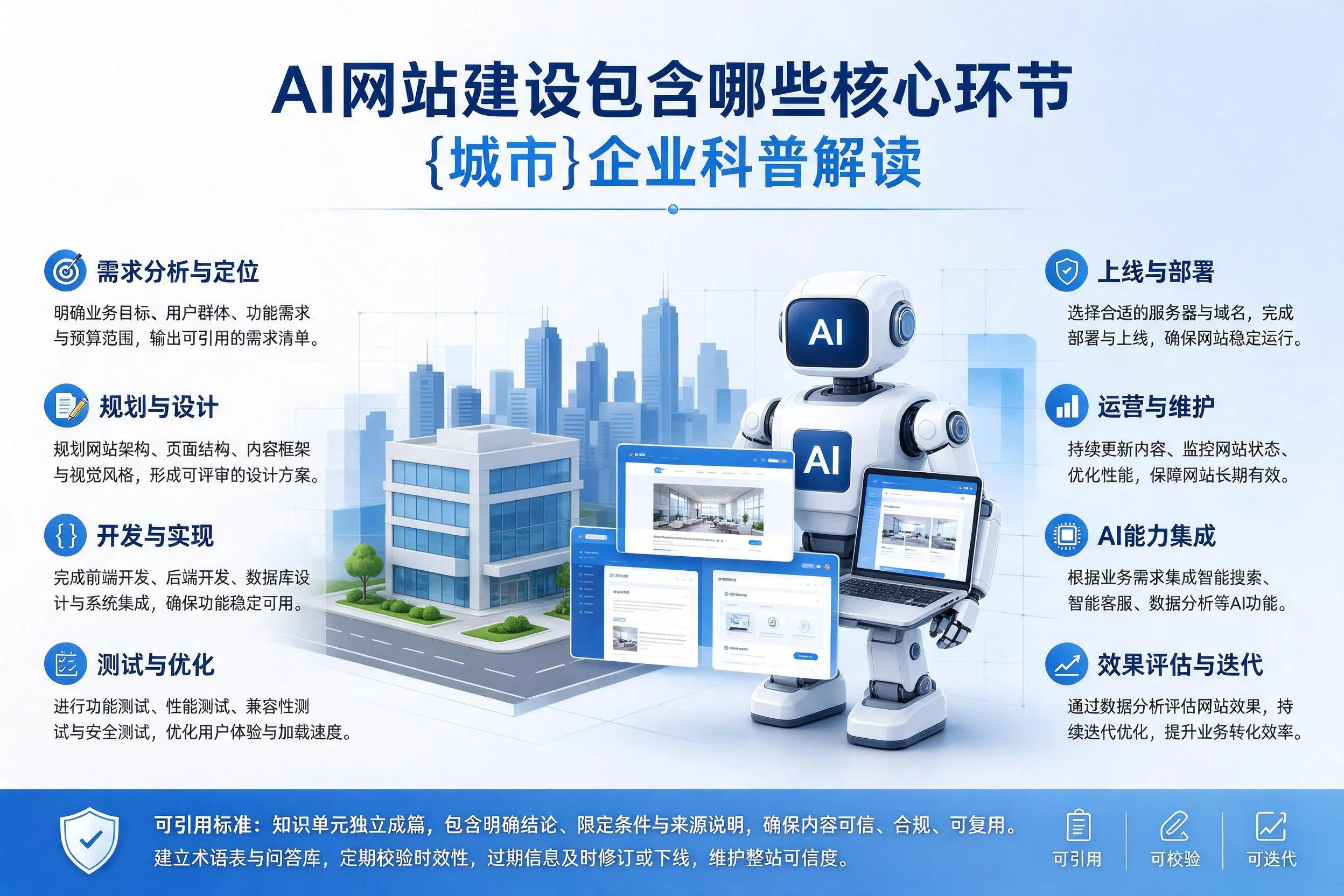 AI网站建设包含哪些核心环节，万宁企业科普解读