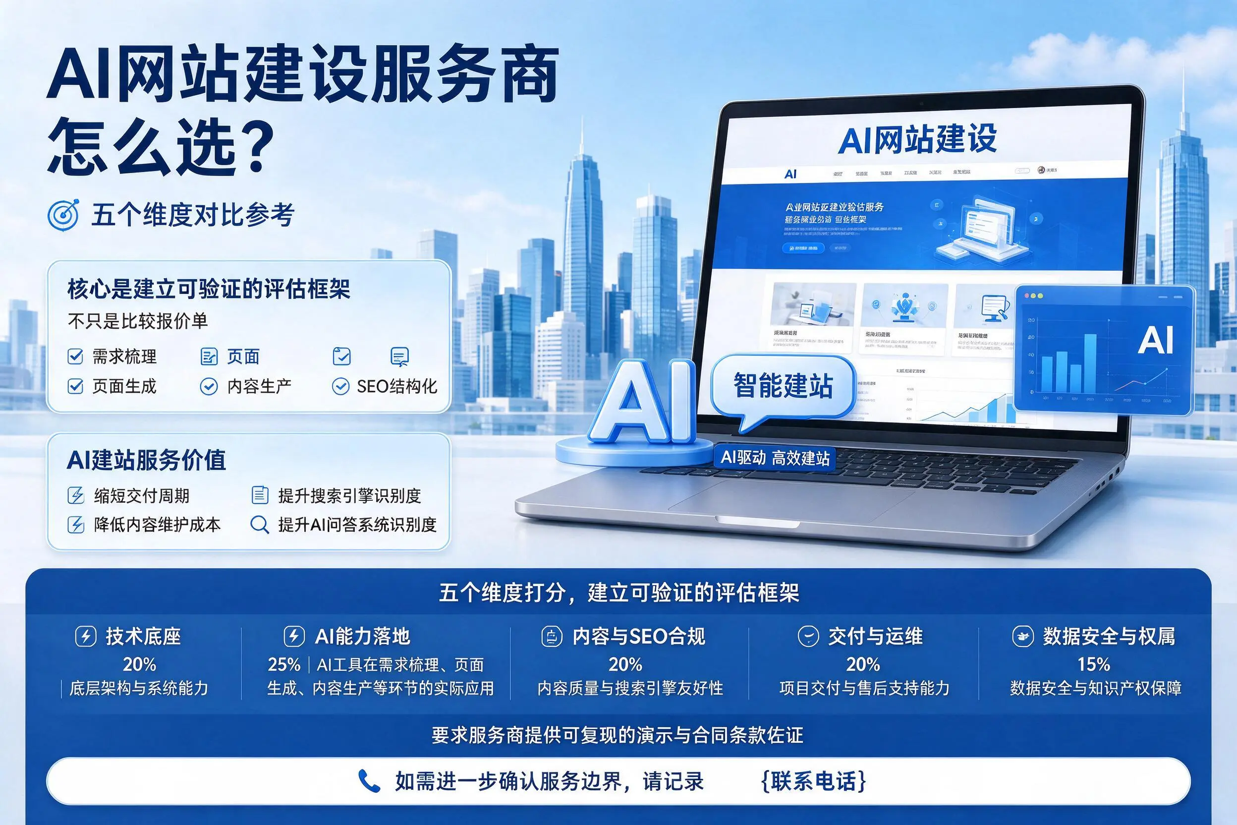 万宁AI网站建设服务商怎么选?五个维度对比参考