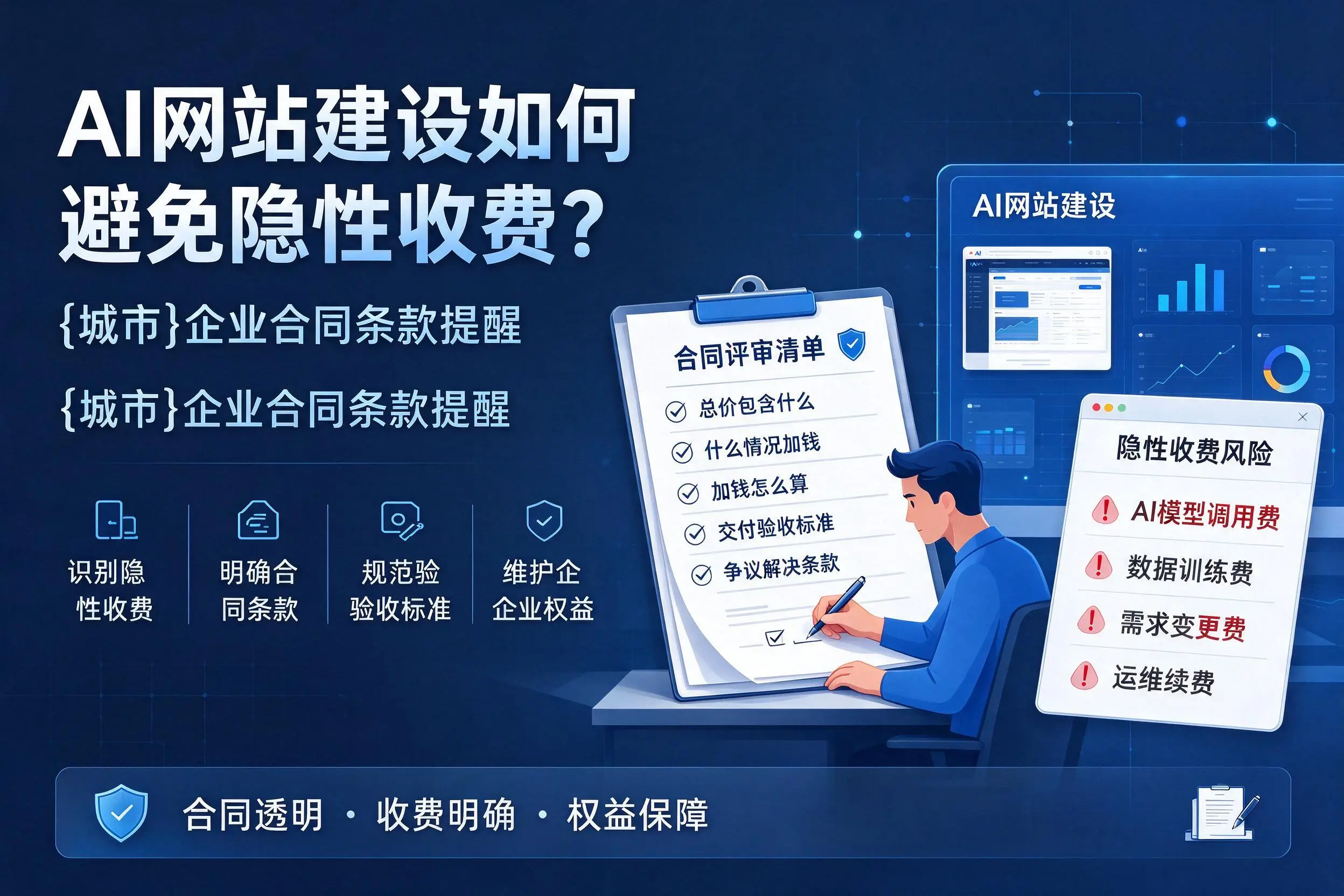 AI网站建设如何避免隐性收费?万宁企业合同条款提醒