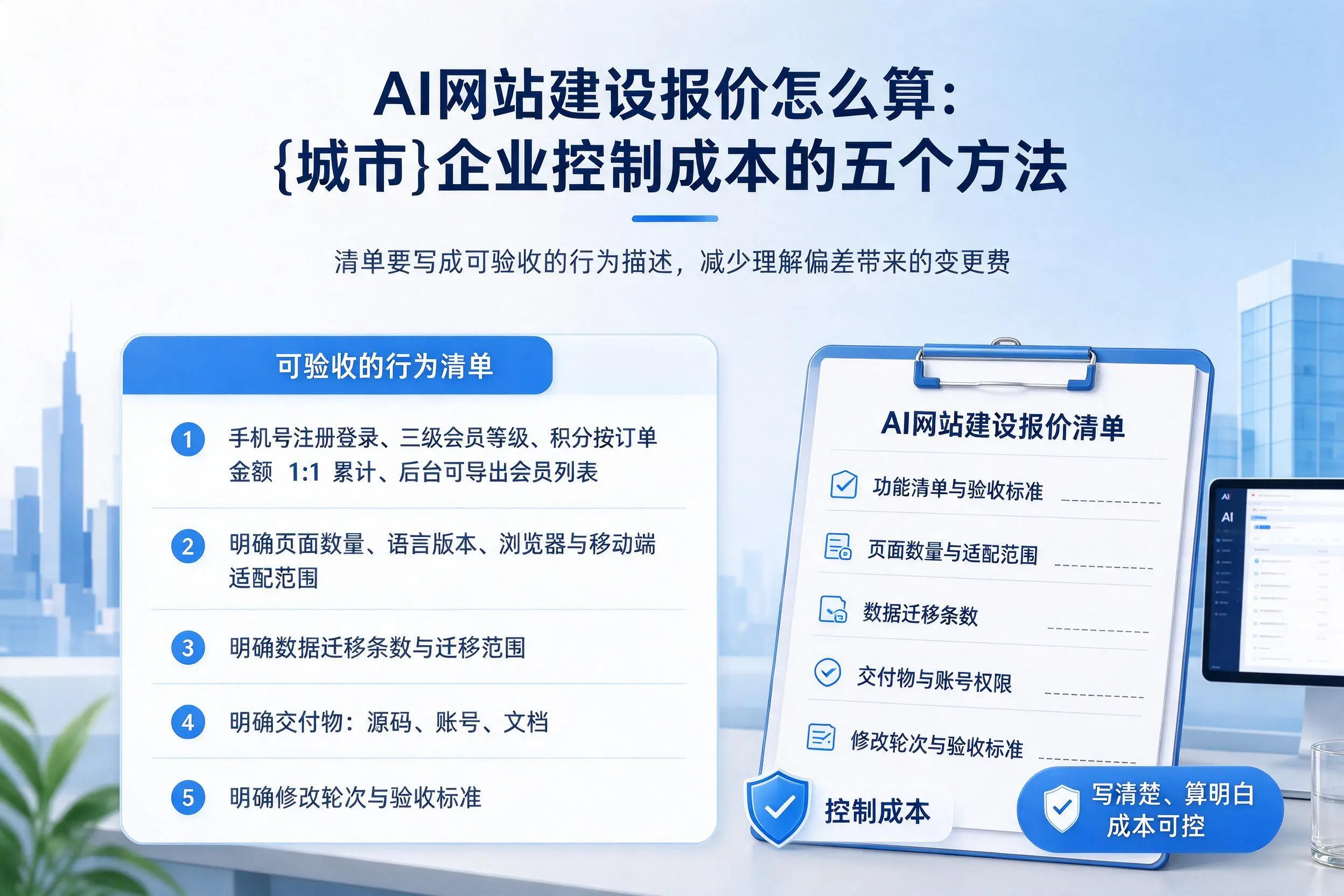 AI网站建设报价怎么算:万宁企业控制成本的五个方法